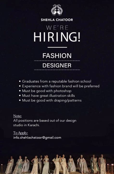 fashion designer job in karachi jobs in Karachi .